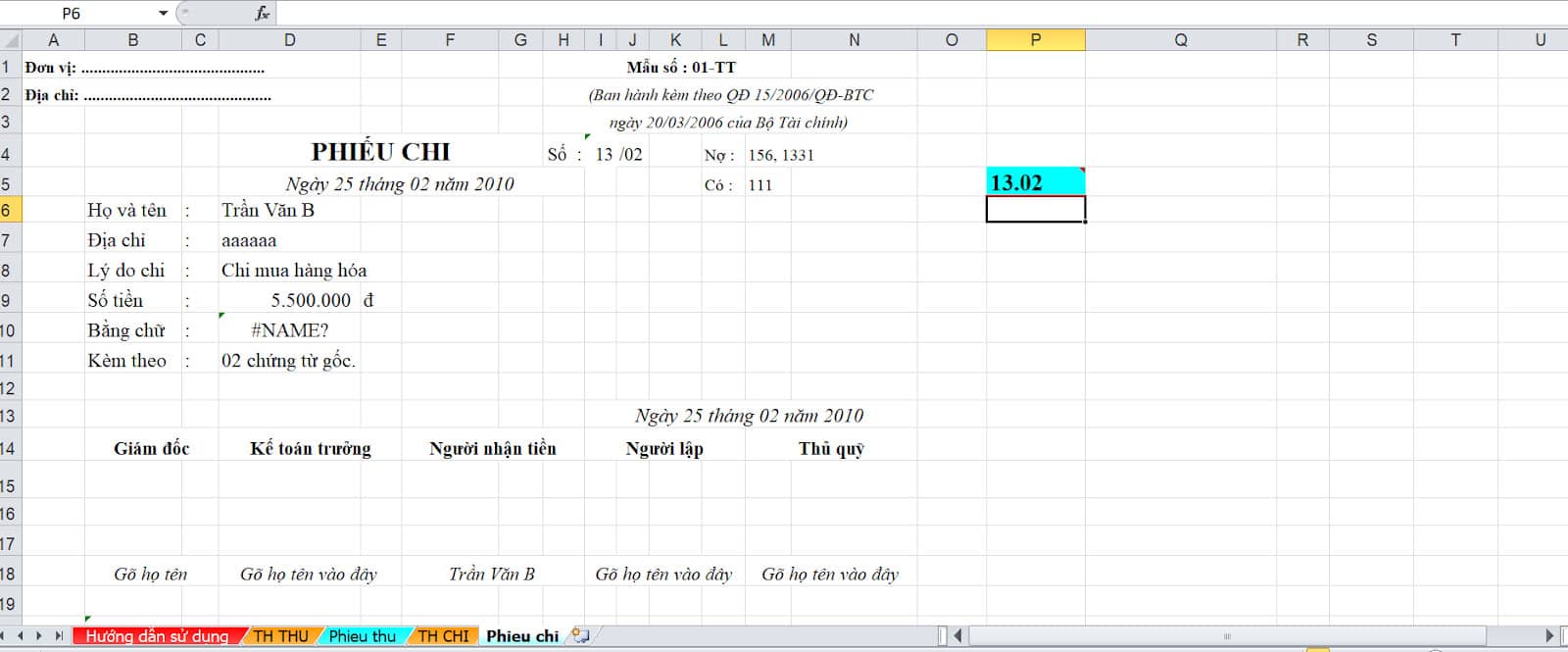 02 mau file excel quan lu thu chi noi bo