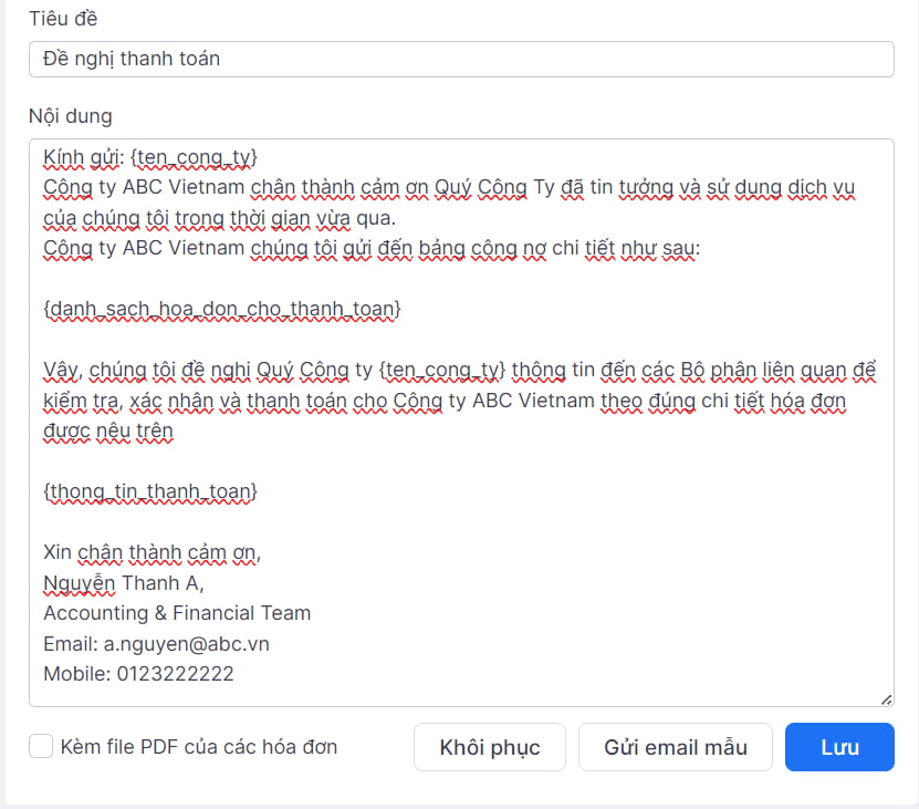 62 mau email nhac nho thanh toan