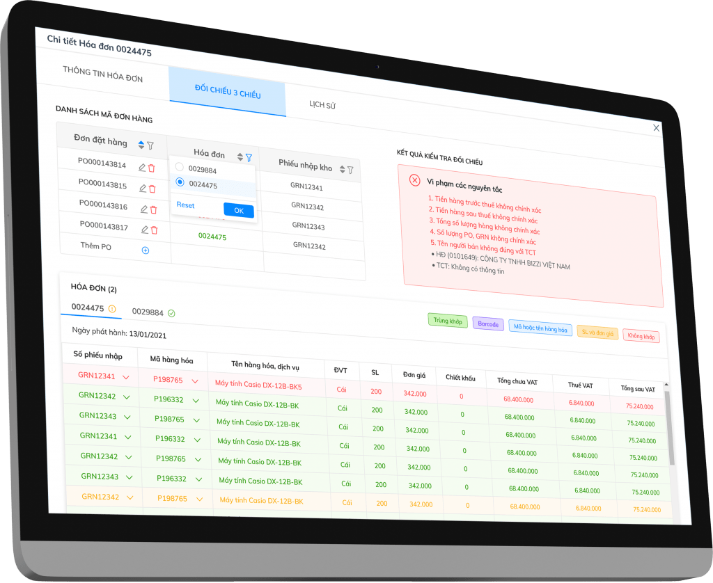 Bizzi processes invoices accurately and quickly