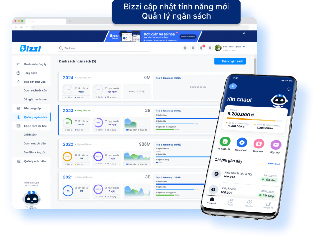 Bizzi là giải pháp quản lý chi phí tinh gọn hỗ trợ các tổ chức quản lý kiểm soát chi phí hiệu quả.