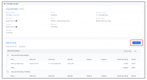 Giao diện Phân bổ chi phí từ màn hình chi tiết chi phí