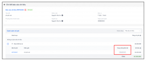 Giao diện màn hình Chi tiết báo cáo chi tiêu với Trạng thái phân bổ