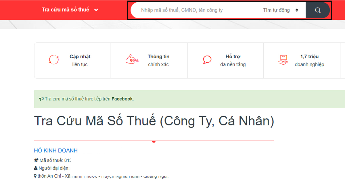 Công cụ hỗ trợ tra mã số thuế doanh nghiệp và mã số thuế cá nhân Công cụ hỗ trợ tra mã số thuế doanh nghiệp và mã số thuế cá nhân