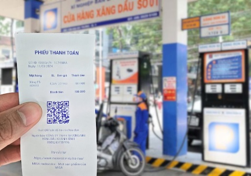 Rate of gas stations applying automatic connection of electronic invoices according to Official Dispatch 129/CD-TTg