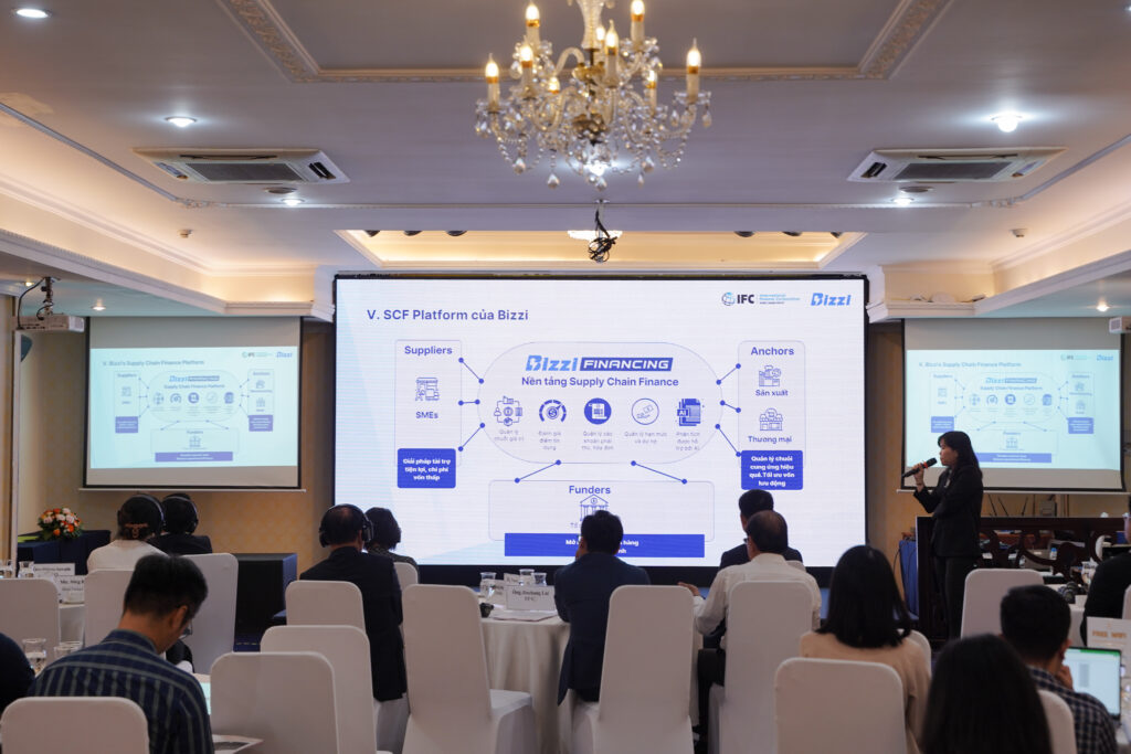 Bà Hà Nguyễn, Trưởng bộ phận Tài trợ Chuỗi cung ứng Bizzi Vietnam chia sẻ về bộ giải pháp Tài trợ chuỗi cung ứng