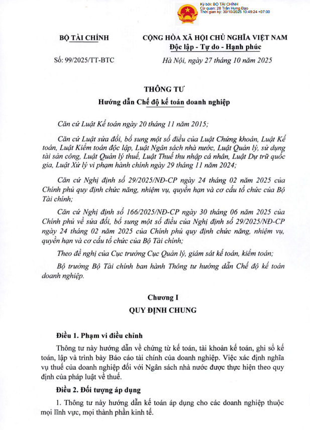 Bizzi Finance Hub 2 Thong tu 99 TT BTC