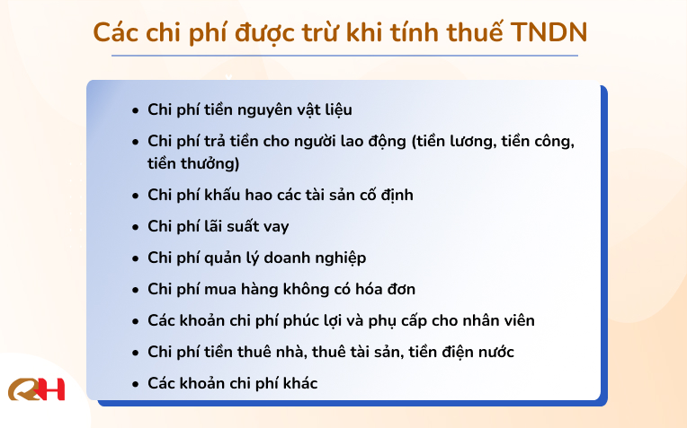 Expenses deductible when calculating corporate income tax 3