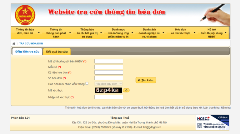 tra cuu hoa don dien tu dau vao