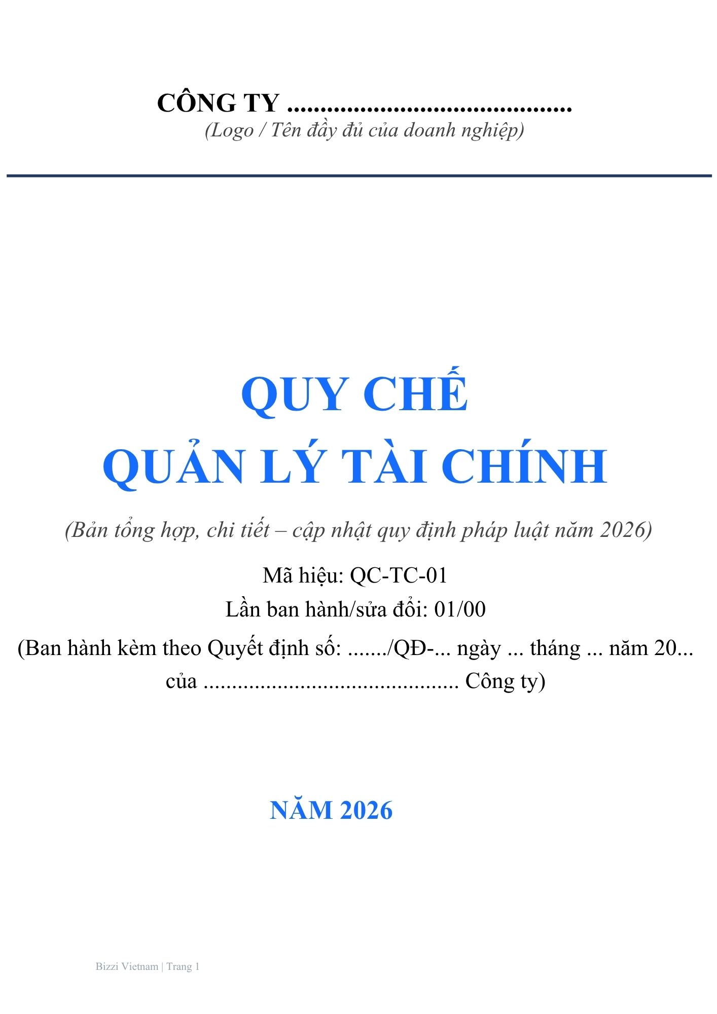 Bizzi Quy che quan ly tai chinh moi nhat